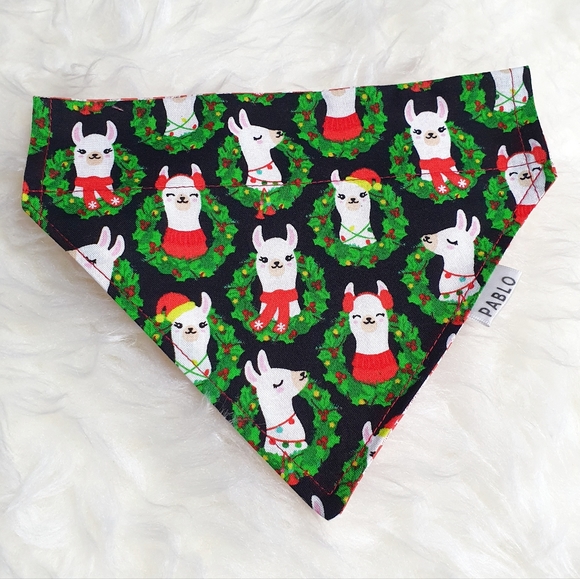 🐶 5 for $15 * Pablo Christmas Lama Fa la la Dog Bandana - Picture 2 of 5